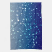 クリスマスの輝き 星 青空 キッチンタオル (縦)