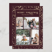 クリスマスの輝くブルゴーニュクラシックの写数々の真 シーズンカード (正面/裏面)