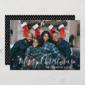 クリスマスの輝く写真のホリデーカード シーズンカード (正面/裏面)
