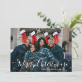 クリスマスの輝く写真のホリデーカード シーズンカード (スタンド正面)