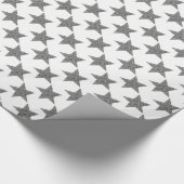 クリスマスの輝く銀の星 ラッピングペーパー (角)