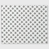 クリスマスの輝く銀の星 ラッピングペーパー (フラット)