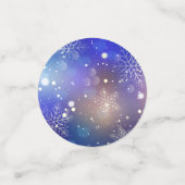 クリスマスの輝く雪の結晶の背景 コンフェッティ (スモール正面)