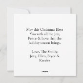 クリスマスの農場の黒い馬のパーソナライズ シーズンカード (裏面)