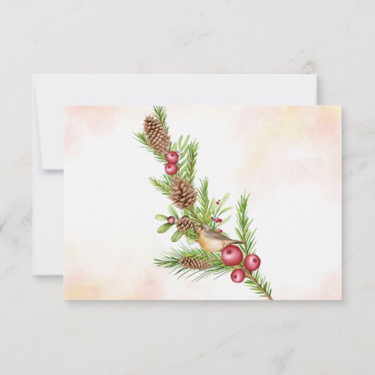 クリスマスの返結婚信用カード 出欠カード (裏面)