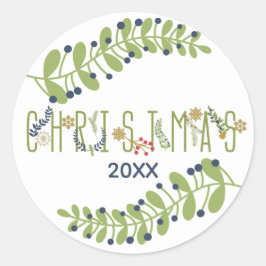 クリスマスの追加Date Holidayスタンプ ラウンドシール