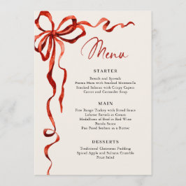 クリスマスの遊び心あふれるファンキーな赤いリボン Dinner Party メニュー