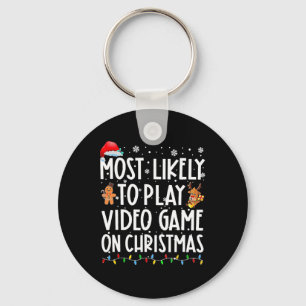クリスマスの遊クリスマスでビデオゲームをする可能性が最も高い キーホルダー