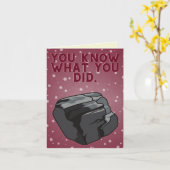 クリスマスの過去を知っていおもしろいる石炭 カード (黄色い花)