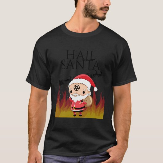 クリスマスの邪悪なサンタ雹サンタ Tシャツ (正面)