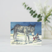 クリスマスの郵便はがきのためのろば シーズンポストカード (スタンド正面)