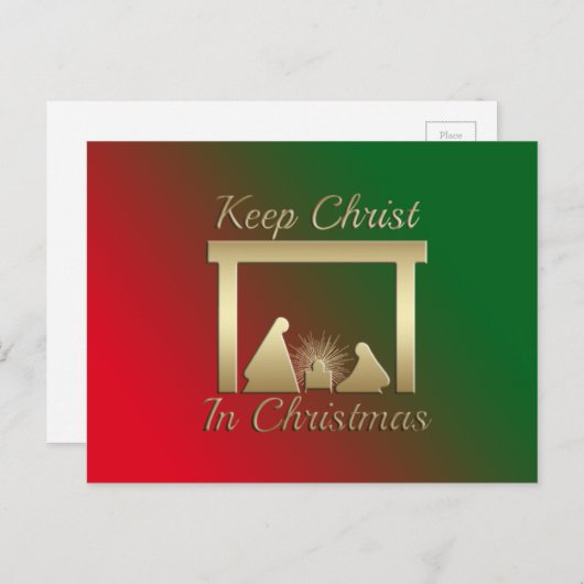 クリスマスの郵便はがきのキリストを保って下さい シーズンポストカード (正面/裏面)