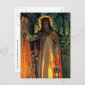 クリスマスの郵便はがき-狩りによる世界のライト シーズンポストカード (正面/裏面)