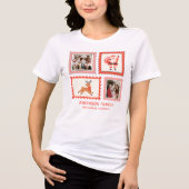 クリスマスの郵便切手2枚フォトコラージュ トライブレンドTシャツ (正面)