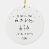 クリスマスの郵便番号ホーム セラミックオーナメント (正面)