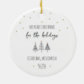 クリスマスの郵便番号ホーム セラミックオーナメント (裏面)