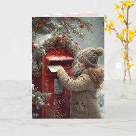 クリスマスの郵便箱の温かいホリデー メッセージ カード