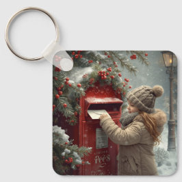 クリスマスの郵便箱 かわいいお祭り気分の冬アクセサリー キーホルダー