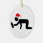 クリスマスの酒飲み セラミックオーナメント (右)