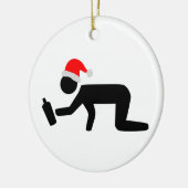 クリスマスの酒飲み セラミックオーナメント (左)