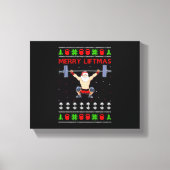 クリスマスの醜いクリスマスウエイトリフティング キャンバスプリント (正面)