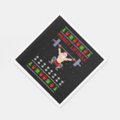 クリスマスの醜いクリスマスウエイトリフティング スタンダードランチョンナプキン (角)