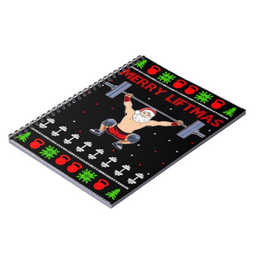 クリスマスの醜いクリスマスウエイトリフティング ノートブック (左側)