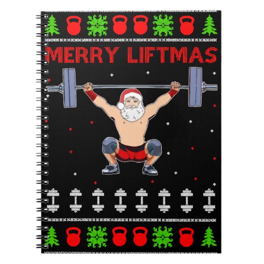 クリスマスの醜いクリスマスウエイトリフティング ノートブック (正面)