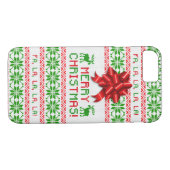 クリスマスの醜いクリスマスセーター赤いグリーンボウ Case-Mate iPhoneケース (裏面(横))
