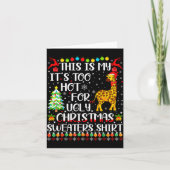 クリスマスの醜いスウェーターはギラフLすぎて暑い カード (正面)