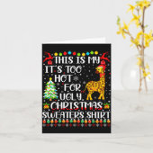 クリスマスの醜いスウェーターはギラフLすぎて暑い カード (黄色い花)