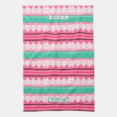 クリスマスの醜いスウェーター柄 キッチンタオル (縦)