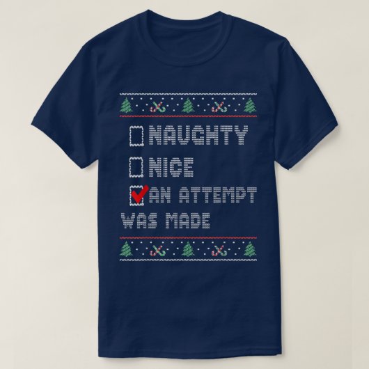 クリスマスの醜いセーターいけなや素敵なクリスマス Tシャツ (デザイン正面)