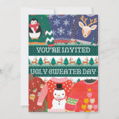 クリスマスの醜いセーターおもしろいデー企業のパーティー 招待状 (正面)