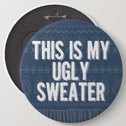 クリスマスの醜いセーターのパーティーピン 缶バッジ (正面&裏面)