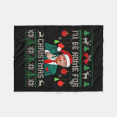 クリスマスの醜いセーターの家におもしろい行く フリースブランケット (正面(横))