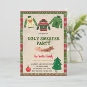 クリスマスの醜いセーターの招待状 招待状 (スタンド正面)