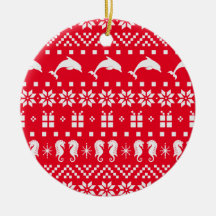 クリスマスの醜いセーターイルカとシーホース