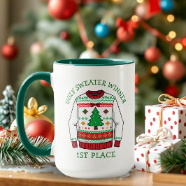 クリスマスの醜いセーターコンテスト優勝者 マグカップ