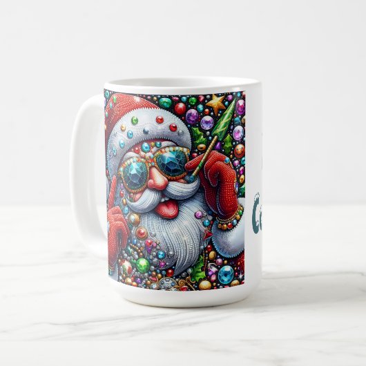 クリスマスの醜いセーターデザイン コーヒーマグカップ (正面左)