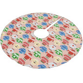 クリスマスの醜いセーターピンク ブラッシュドポリエステルツリースカート (アングル)