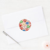 クリスマスの醜いセーターピンク ラウンドシール (封筒)