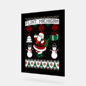 クリスマスの醜いセーターフリントミシガン アクリルサイン (傾斜)