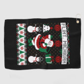 クリスマスの醜いセーターフリントミシガン ゴルフタオル (横)