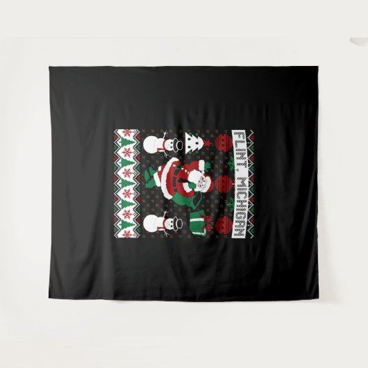 クリスマスの醜いセーターフリントミシガン タペストリー (正面(横))