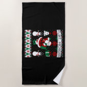 クリスマスの醜いセーターフリントミシガン ビーチタオル (正面)