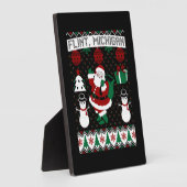 クリスマスの醜いセーターフリントミシガン フォトプラーク (側面)