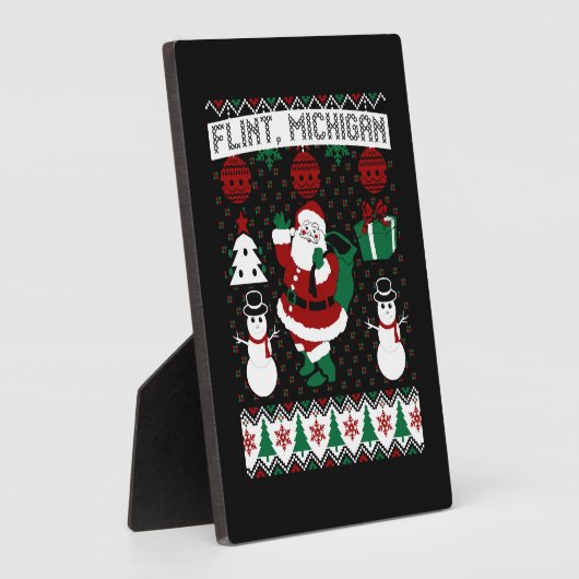 クリスマスの醜いセーターフリントミシガン フォトプラーク (側面)