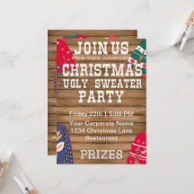クリスマスの醜いセーター企業のパーティー木製
