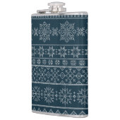 クリスマスの醜いセーター北欧ニットウェアデザイン フラスク (左)